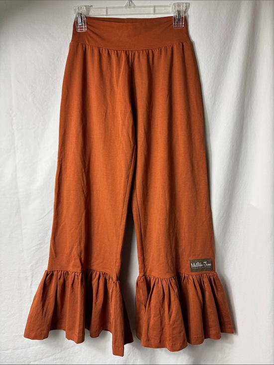 Matilda Jane Pants - Matilda Jane Burnt Orange Ruffle-Hem Wide Leg Pants